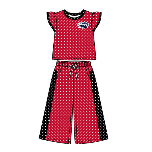 ( Moq 5 ) Baby Girls Kids Short Sleeves Shirt Pants Team Set Clothes