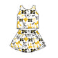 ( Moq 5 Each Style ) Baby Girls Kids Tigers Yellow Bows Sibling Team Shorts Dresses Set