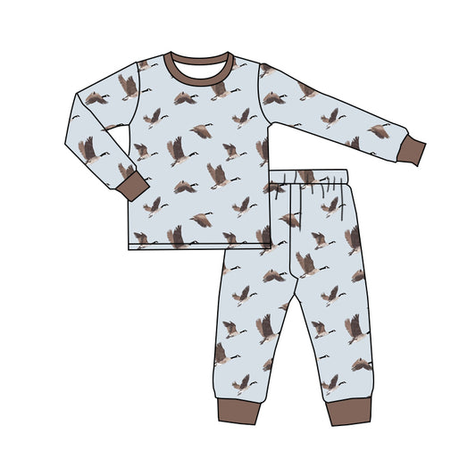 Baby Boy Toddler Long Sleeves Duck Shirt Pants Hunting Pajamas Set