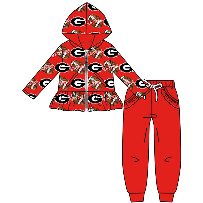 ( Moq 5 each style ) Baby Boy Girl Team Football Sibling Red Shirt Dress Set 8.19
