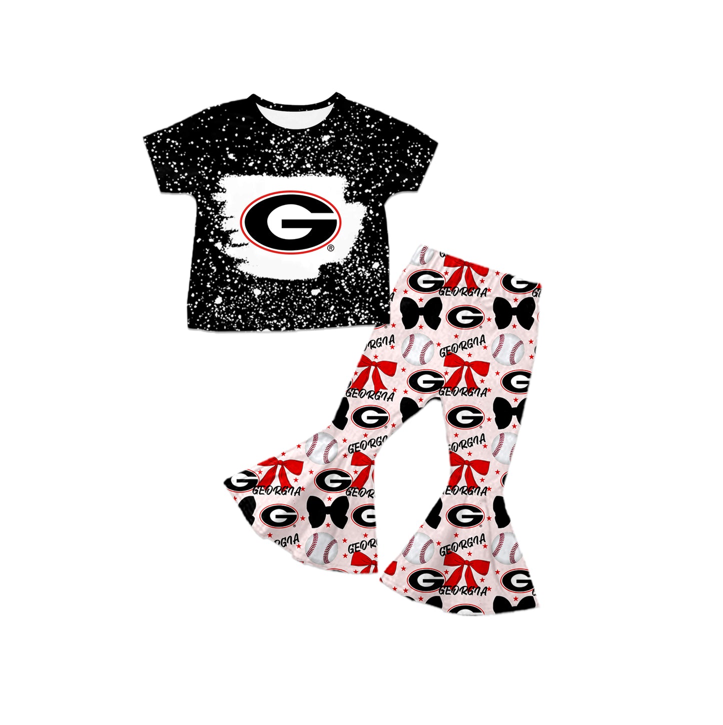 ( Moq 5 each style ) Baby Girl Toddler G Team Bows Baseball Sibling Dress Set
