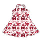( Moq 5 each style ) Baby Girl Toddler  Team Red Bows Sibling Dress Set 6.25