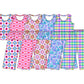 ( Moq 5 Each Style ) Sibling Baby Girls Kids Sleeveless Flower Plaid Shirts Pants Sets Clothes