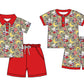 ( Moq 5 Each Style ) Sibling Baby Boys Kids Short Sleeves Flags Shirts Shorts Sets 4th of July Clothes