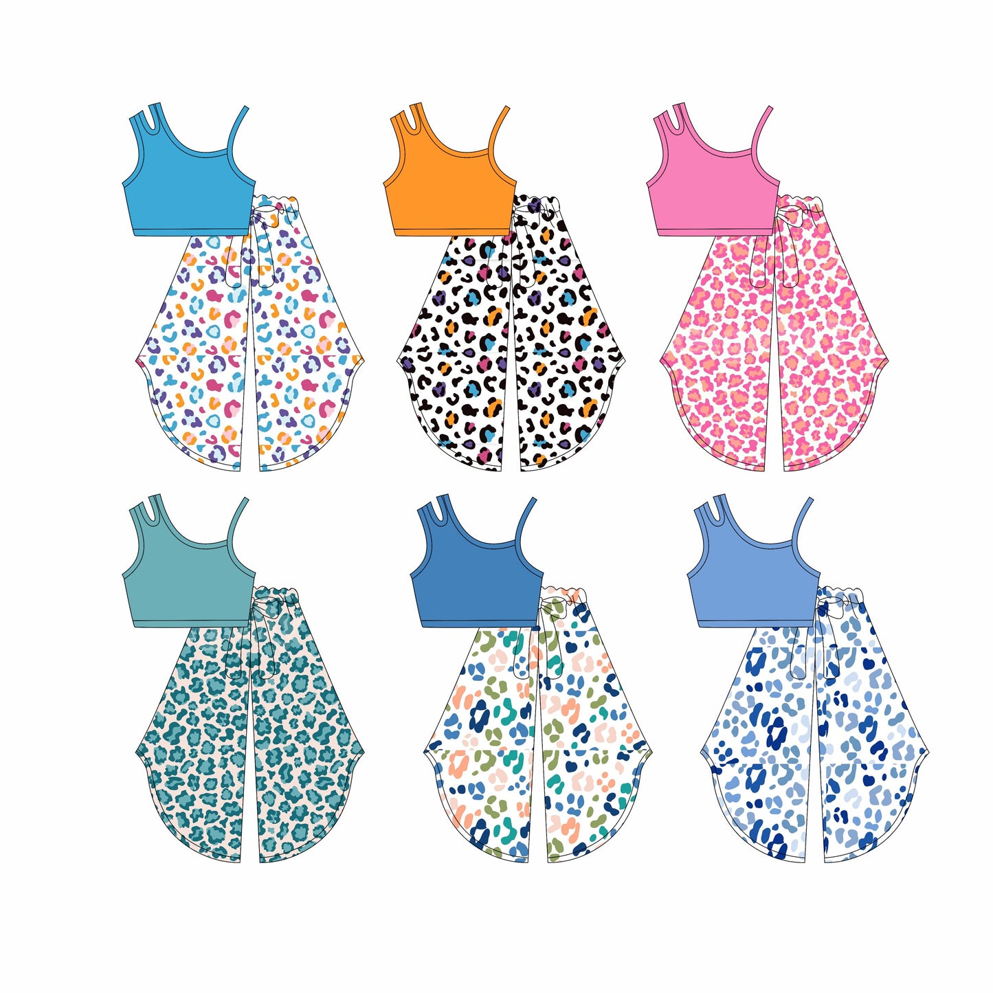 Baby Girl Cotton Tops Leopard Pants Sibling Set ( Moq 5 Each Style ) 4.1