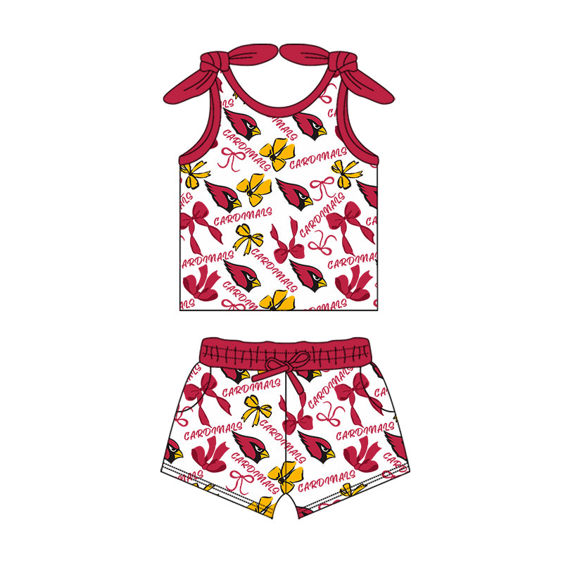 ( Moq 5 each style ) Baby Girl Toddler Team Birds Bows Sibling Green Dress Set 7.9