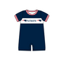 ( Moq 5 ) Baby Boys Infant Short Sleeves Team Summer Navy Romper