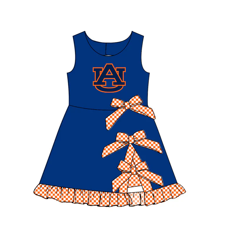 ( Moq 5 ) Sibling Baby Girls Kids Sleeveless Cheer AU Checked Bows Shorts Team Dress Clothes