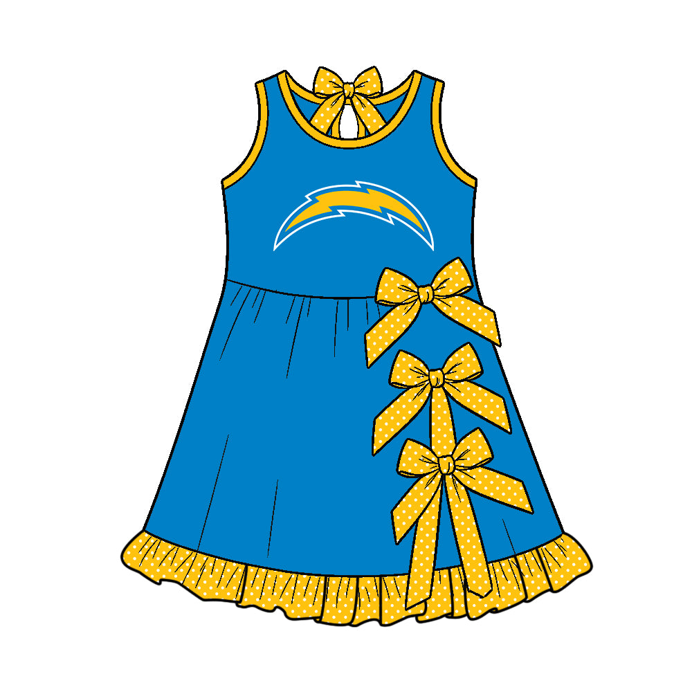 ( Moq 5 ) Custom Baby Girls Kids Sleeveless Bows Shorts Knee Length Team Dress Cheer Clothes