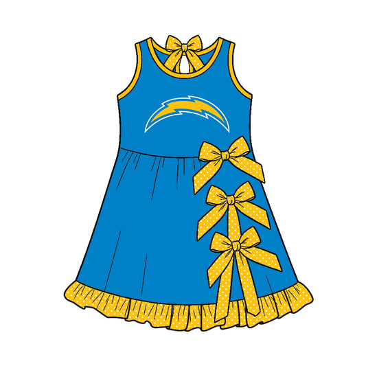 ( Moq 5 ) Custom Baby Girls Kids Sleeveless Bows Shorts Knee Length Team Dress Cheer Clothes