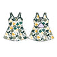 ( Moq 5 each style ) Baby Girl Team Green Orange Bows Sibling Dress Set 5.21