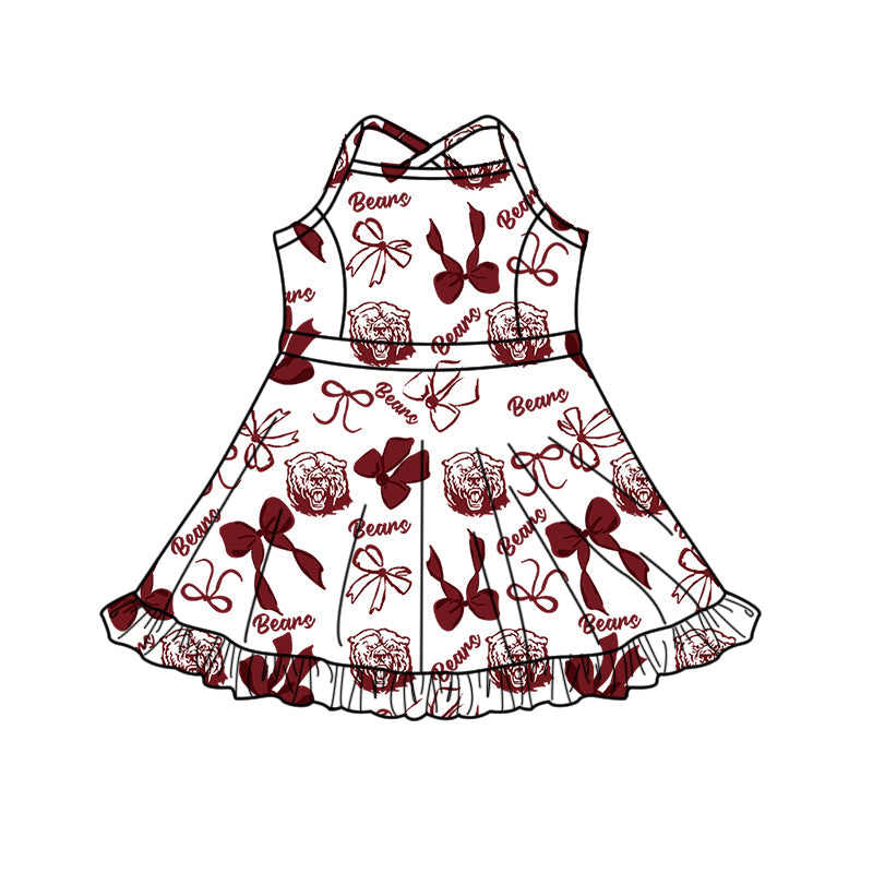 ( Moq 5 each style ) Baby Boy Girl Team Cheer Sibling Shirt Bows Dress Set 8.14