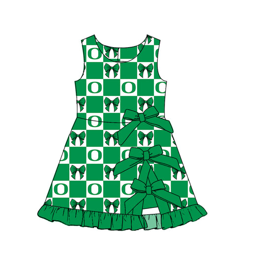 ( Moq 5 ) Custom Baby Girls Kids Sleeveless Bows Shorts Knee Length Team Dress Cheer Clothes
