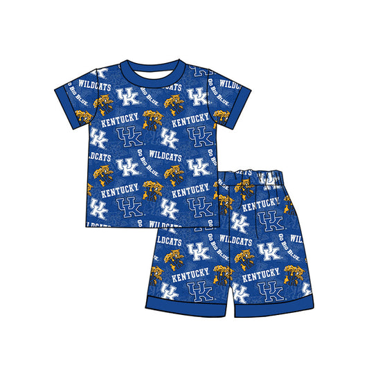 Baby Boy Tigers Team Tops Shorts Pajamas Clothes Blue Set