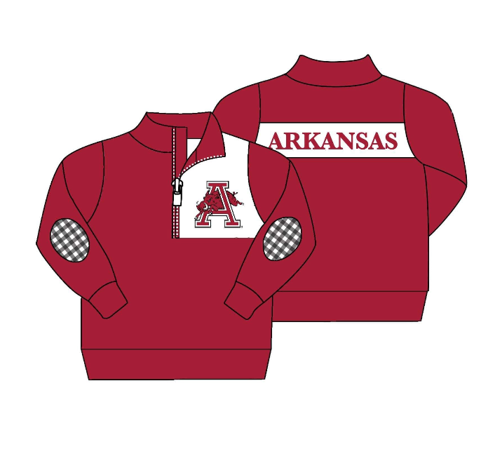 Baby Boy A Team Red Zipper Pullover Shirt