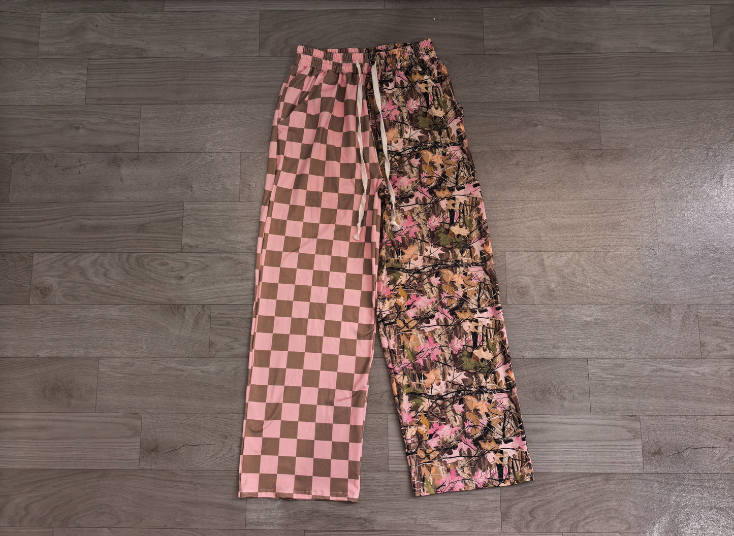 ( No moq ) Preorder Adult Women Leaves Checked Pants Bottoms Camo Clothes