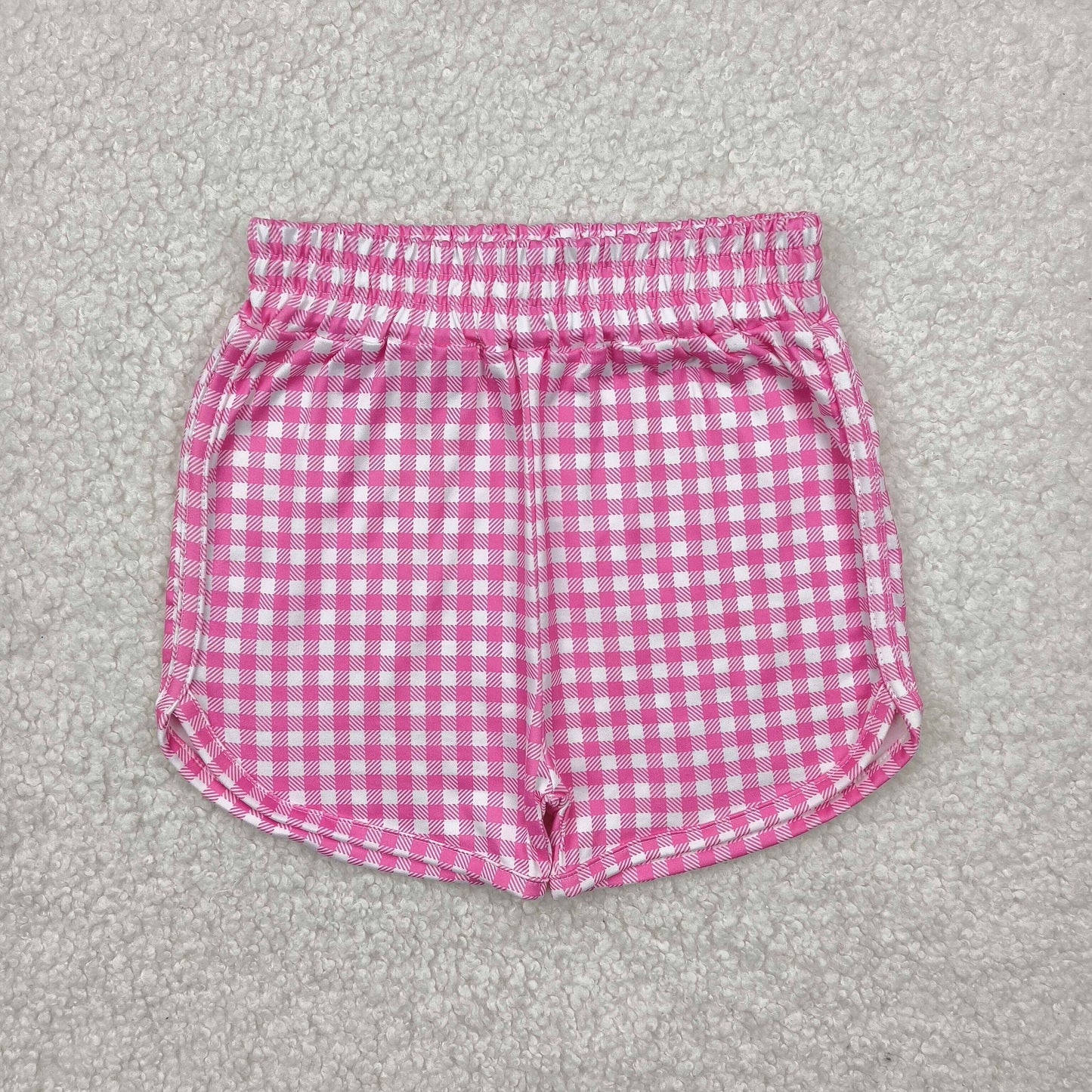 Baby Girl Pink Plaid Sports Bottoms Shorts RTS