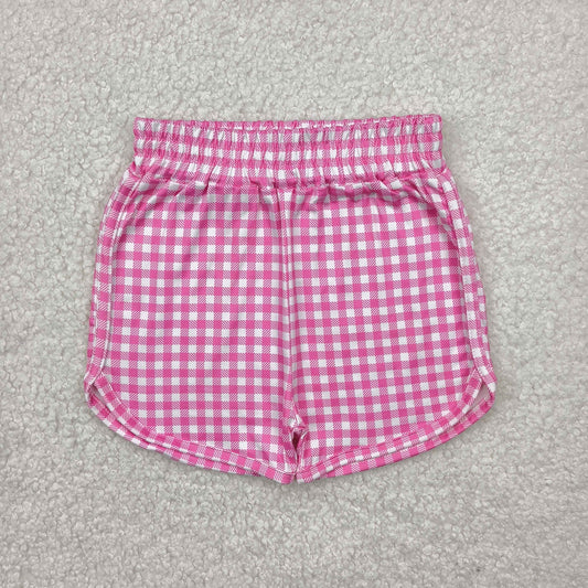 Baby Girl Pink Plaid Sports Bottoms Shorts RTS