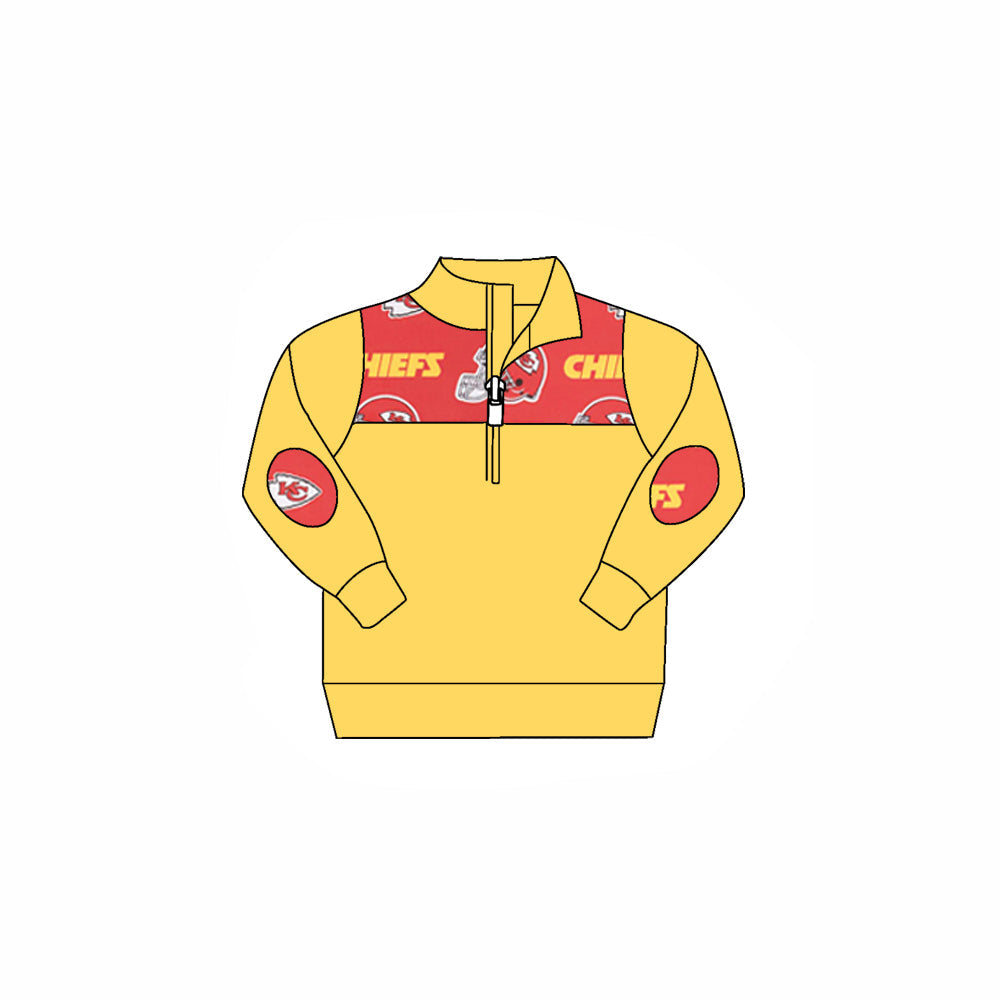 Baby Boy Long Sleeves KC Pullover Zipper Team Yellow Shirt