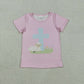 Baby Girls Short Sleeves Cross Easter Pink Shirt Tops RTS