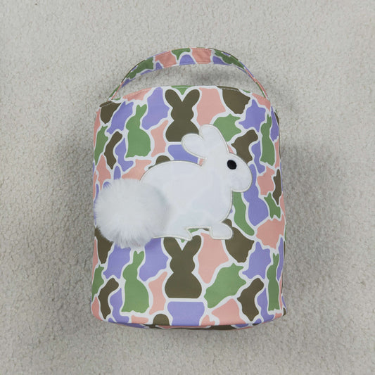 Baby Toddler Kids Embroidery Easter Rabbit Camo Print Basket Bag RTS