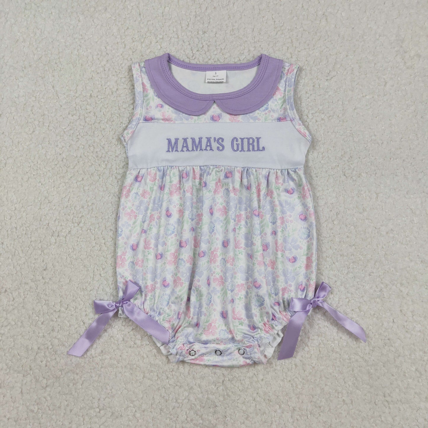 Sibling Baby Girls Kids Sleeveless Embroidery Mama's Girl Flower Romper Dress RTS