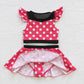 S0147 Baby Girl Princess Swimsuit Summer Bathing Suit Red Dots Outfit