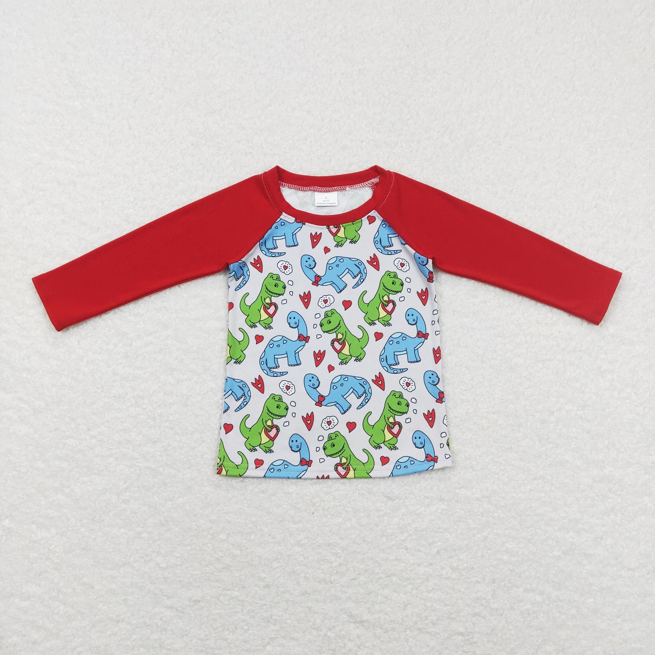 Sibling Baby Boys Kids Long Sleeves Valentines Dinosaur Hearts Zipper Romper Pajamas Sets RTS