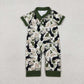 Baby Boys Short Sleeves Deer Camo Hunting Buttons Green Romper RTS