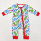 BSPO0235 Valentine's Day Baby Boy Red Short Sleeves Shirt Dinosaurs Hearts Pocket Pants Set