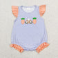 BSSO0301 Baby Boy Short Sleeves Embroidery Carrot Rabbit Purple Stripes Shirt Cotton Shorts Easter Set