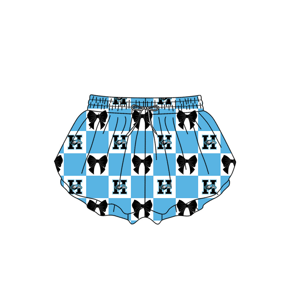 ( Moq 5 Each Style ) Baby Boys Girls Toddler Bows Team Sibling Shorts Dress Shirt Blue Set Clothes