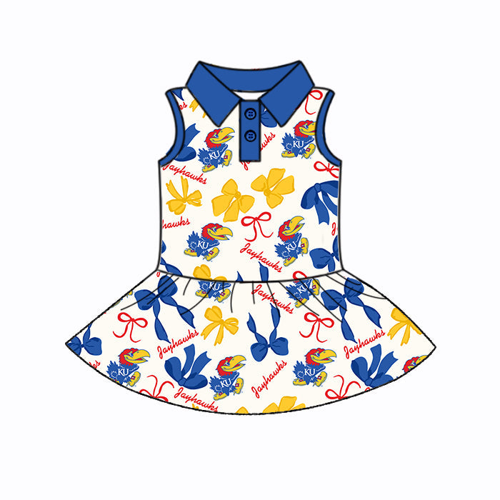 ( Moq 5 each style ) Baby Girl Team KU Bows Sibling Dress Set 5.22
