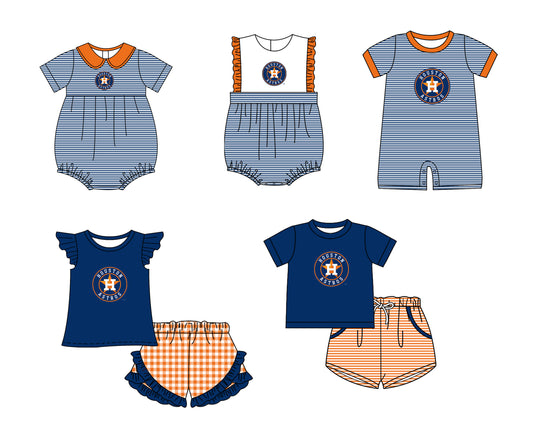 ( Moq 5 Each Style ) Baby Boys Girls Kids Team Sibling Star Blue Stripes Rompers Sets