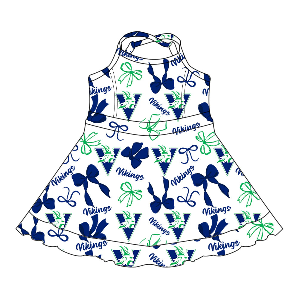 ( Moq 5 each style ) Baby Boy Girl Team Cheer Sibling Shirt Bows Jumpsuit Dress Set 7.29