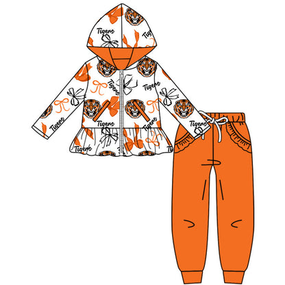 ( Moq 5 each style ) Baby Boy Girl Team Sibling Shirt Tigers Bows Cheer Dress Set 8.16