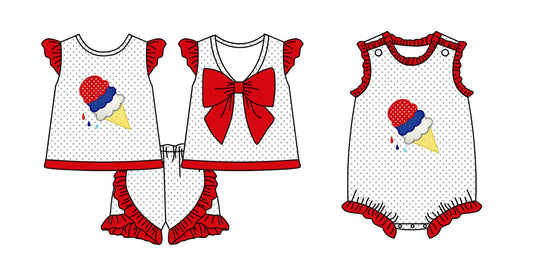 Baby Girl Popsicles July 4th Sibling Romper Set ( Moq 5 Each Style ) 1.8