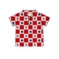 ( Moq 5 Each Style ) Baby Boys Girls Toddler Bows Team Sibling Shorts Dress Shirt Set Red Clothes