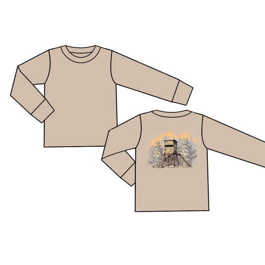 Baby Boy Kids Long Sleeves Khaki Shirt Tops