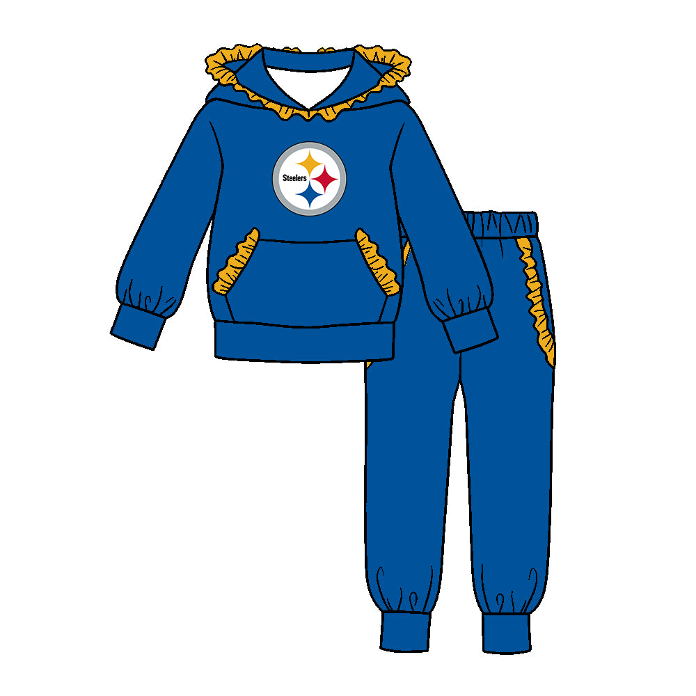 ( Moq 5 ) Baby Girls Toddler Long Sleeves Hoodie Pullover Pockets Pants Team Clothes Set
