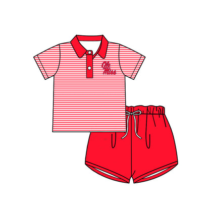 ( Moq 5 each style ) Baby Boy Girl Short Sleeves Team Sibling Dress Shirt Set 5.5
