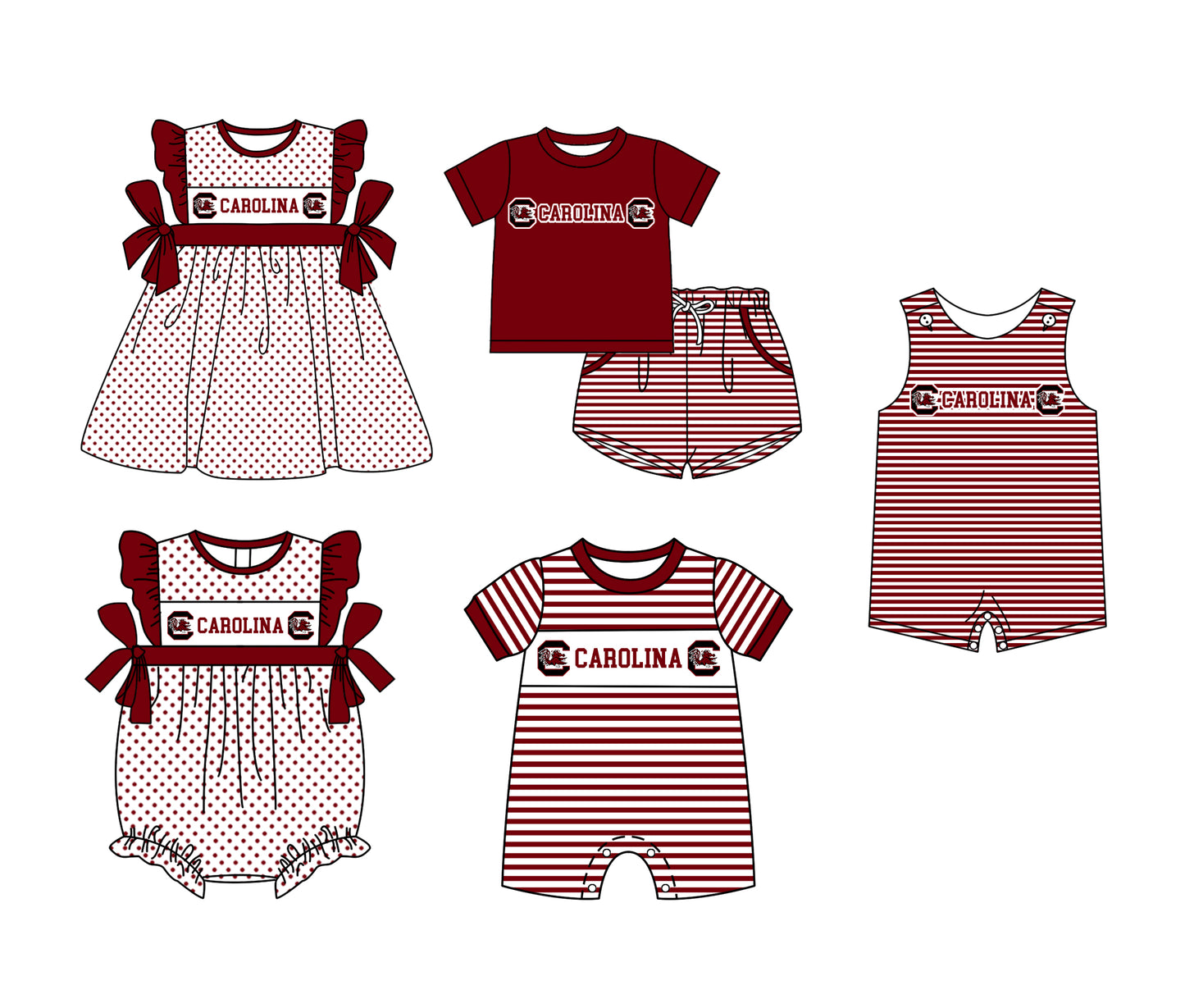 ( Moq 5 Each Style ) Sibling Baby Boys Girls Kids Chicken Team Rompers Dress Set Clothes