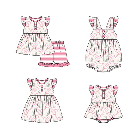 Baby Girl Ball Pink Sibling Romper Dress Set ( Moq 5 Each Style ) 1.9
