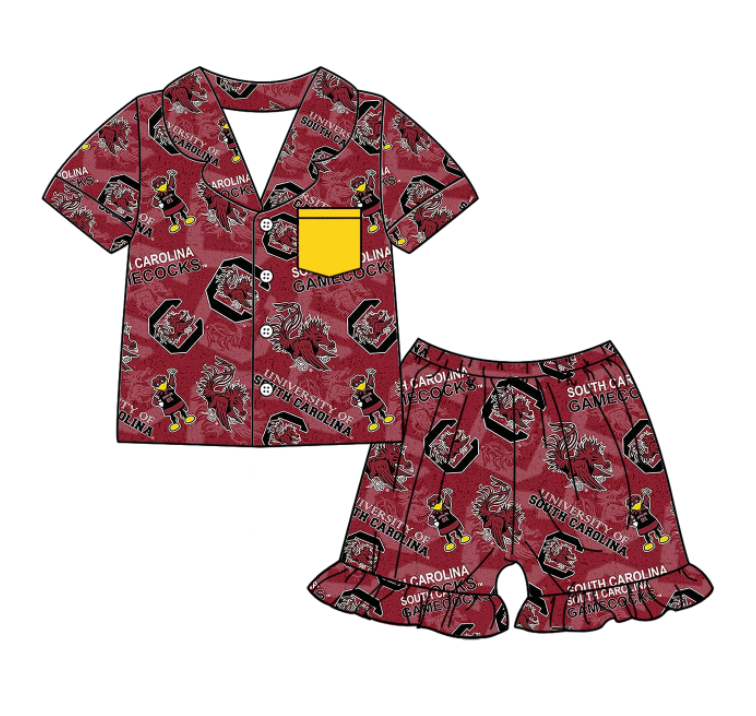 ( Moq 5 each style ) Baby Boy Girl Short Sleeves Team Sibling Dress Shirt Set 5.6