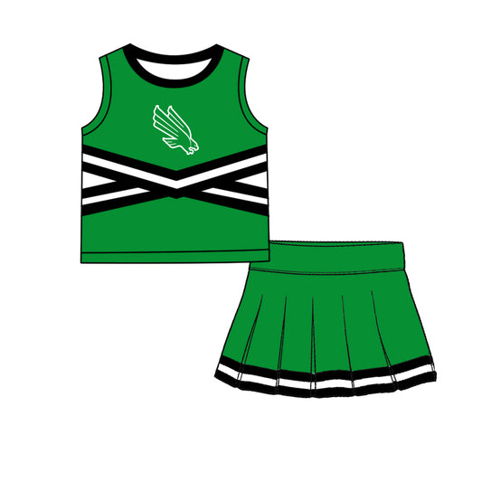 ( Moq 5 ) Baby Girls Kids Sleeveless Vest Skirt Shots Team Set Clothes