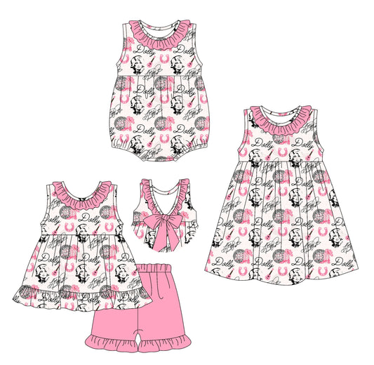 Baby Girl Sleeveless Singer Pink Sibling Romper Dress Set ( Moq 5 Each Style ) 3.6