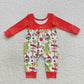 LR0625 Baby Girl Long Sleeves Christmas Face One Piece Romper