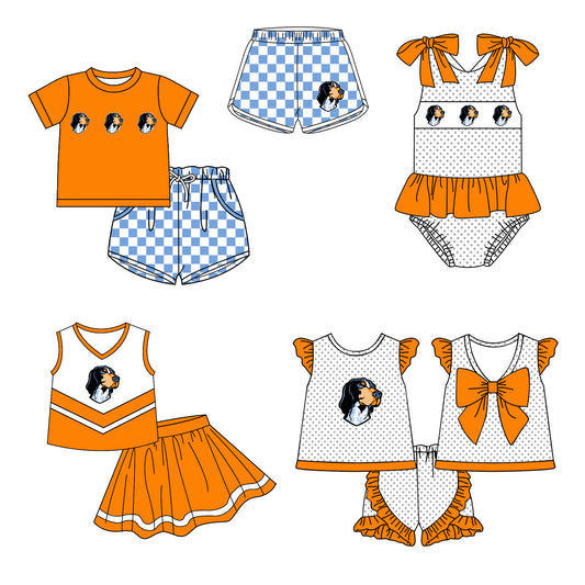 ( Moq 5 Each Style ) Baby Boys Girls Toddler Dogs Plaid Sibling Shorts Sets Team Clothing