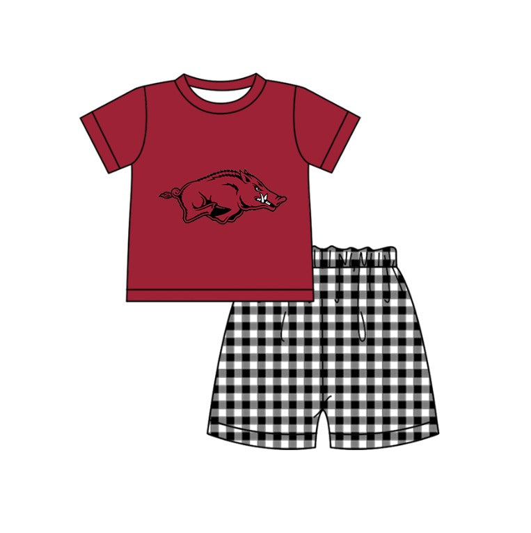 ( Moq 5 Each Style ) Baby Boys Girls Kids Pigs Plaid Team Sibling Rompers Dress Sets
