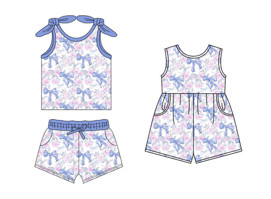 Baby Girl Flower Bows Sibling Romper Dress Set ( Moq 5 Each Style ) 1.18